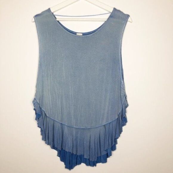 FREE PEOPLE Uptown Sleeveless Ruffle Tee  - Picture 1 of 10